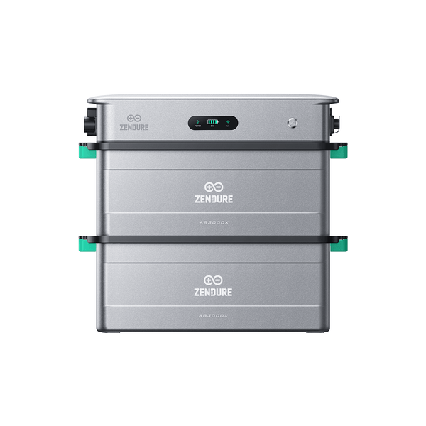 Zendure SolarFlow 2400 AC met 2× AB3000X-batterijmodule (5,76 kWh), vooraanzicht