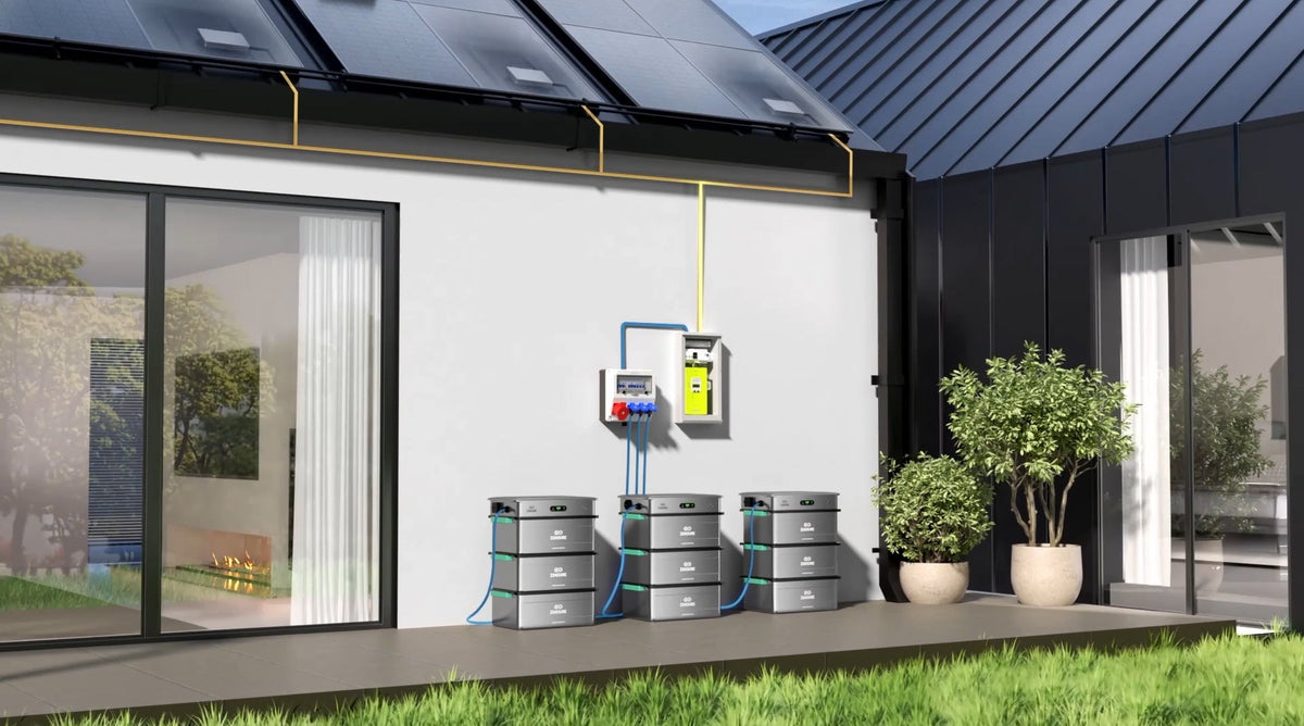 SolarFlow 2400 AC-systeem geplaatst aan de gevel