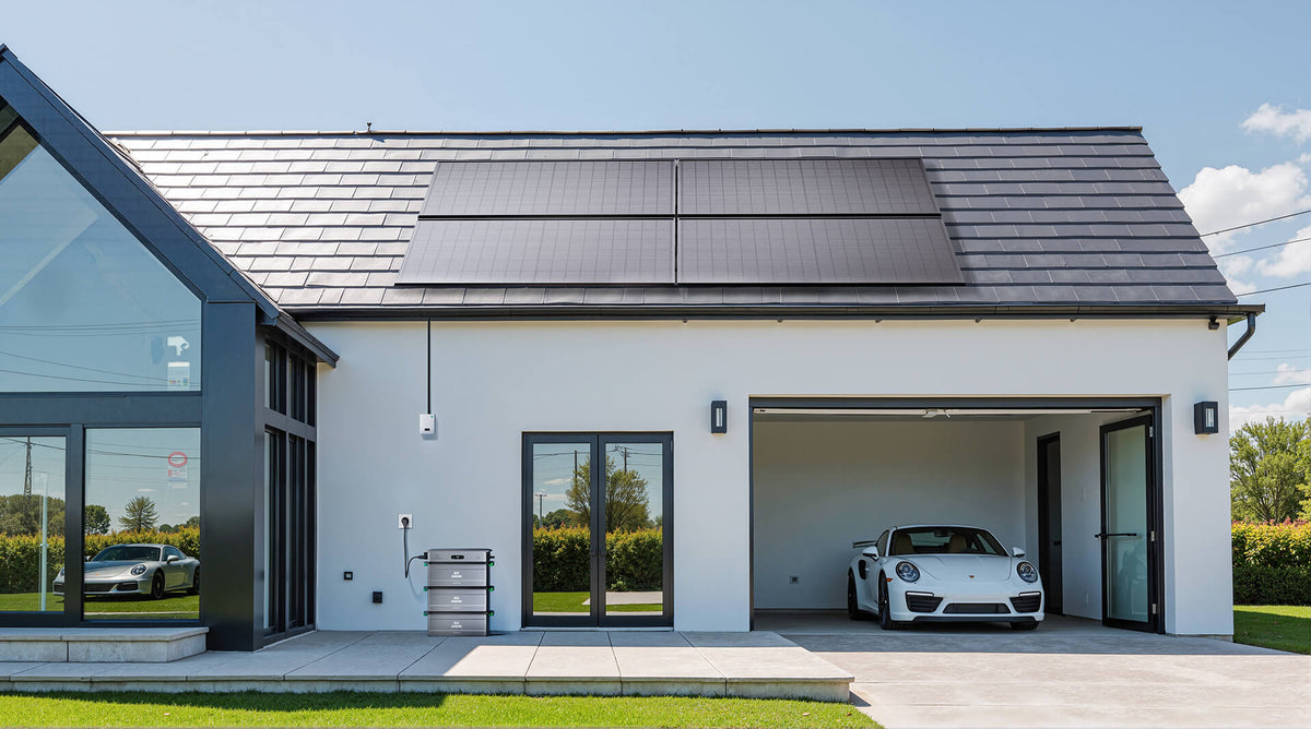SolarFlow 2400 AC-set bij een woning met zonnepanelen